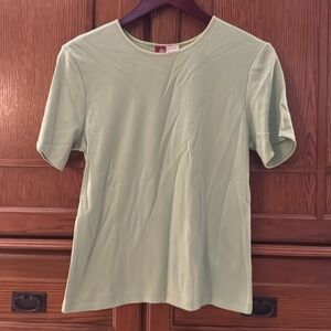 NWT JM Collection Everyday Basic Short Sleeve Cotton Blend Kiwi Green Ribbed top